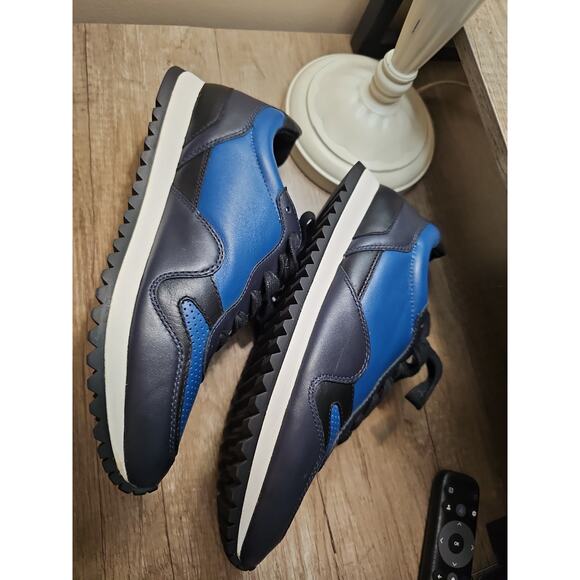 Coach Carter PERF RUNNER Sneakers Low Cut Leather FG1600 Blue Black Size 8D - Picture 4 of 16